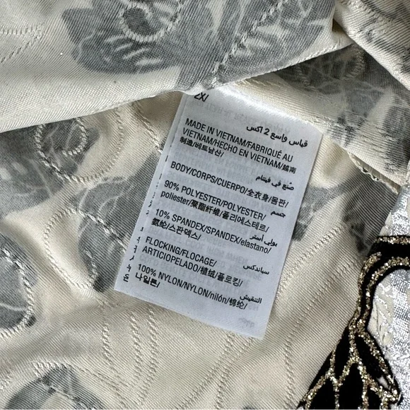 JM COLLECTION dress blouse Elegant black cream shimmer party top BEAUTIFUL 2X - Picture 8 of 13